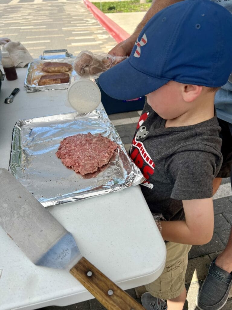 Eastyn seasoning the Patty